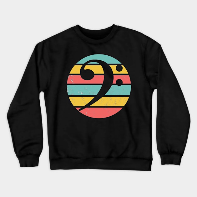 Bass Clef Vintage Distressed Crewneck Sweatshirt by Analog Designs